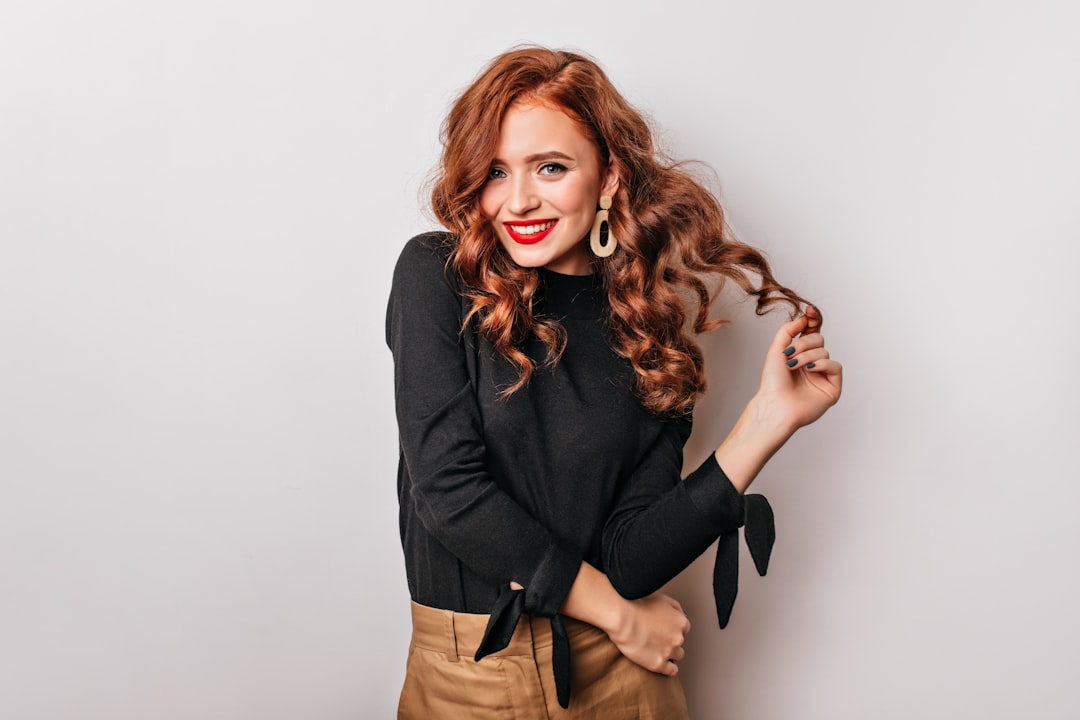 Photo red hair clothes